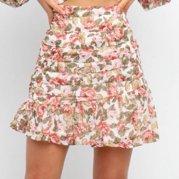 Floral Ruffle Mini Skirt - Picture 2 of 5